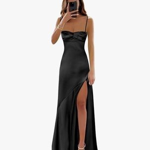 Satin black Maxi dress